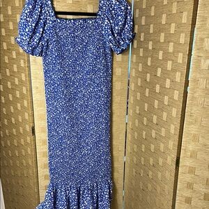 Blue & White Maxi Dress